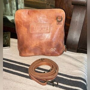 Bed Stu Leather Ventura Crossbody Bag Tan Rustic Mason Retail $155